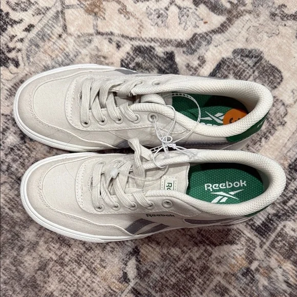 Reebok Kids Sneakers - Cream and Gray with Green Accents - Picture 4 of 5